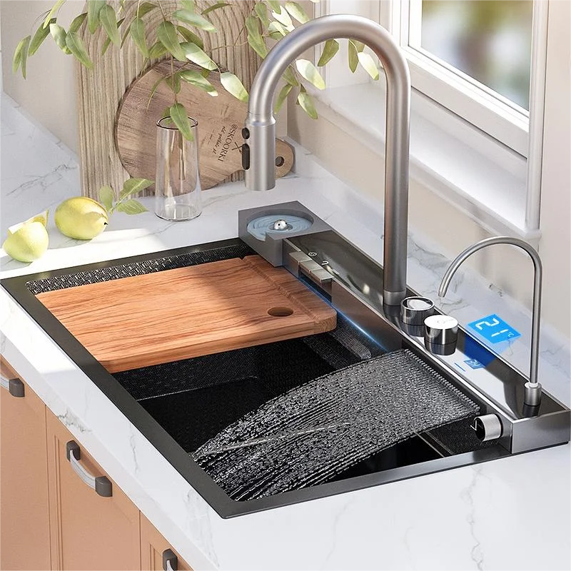 Smart waterfall sink